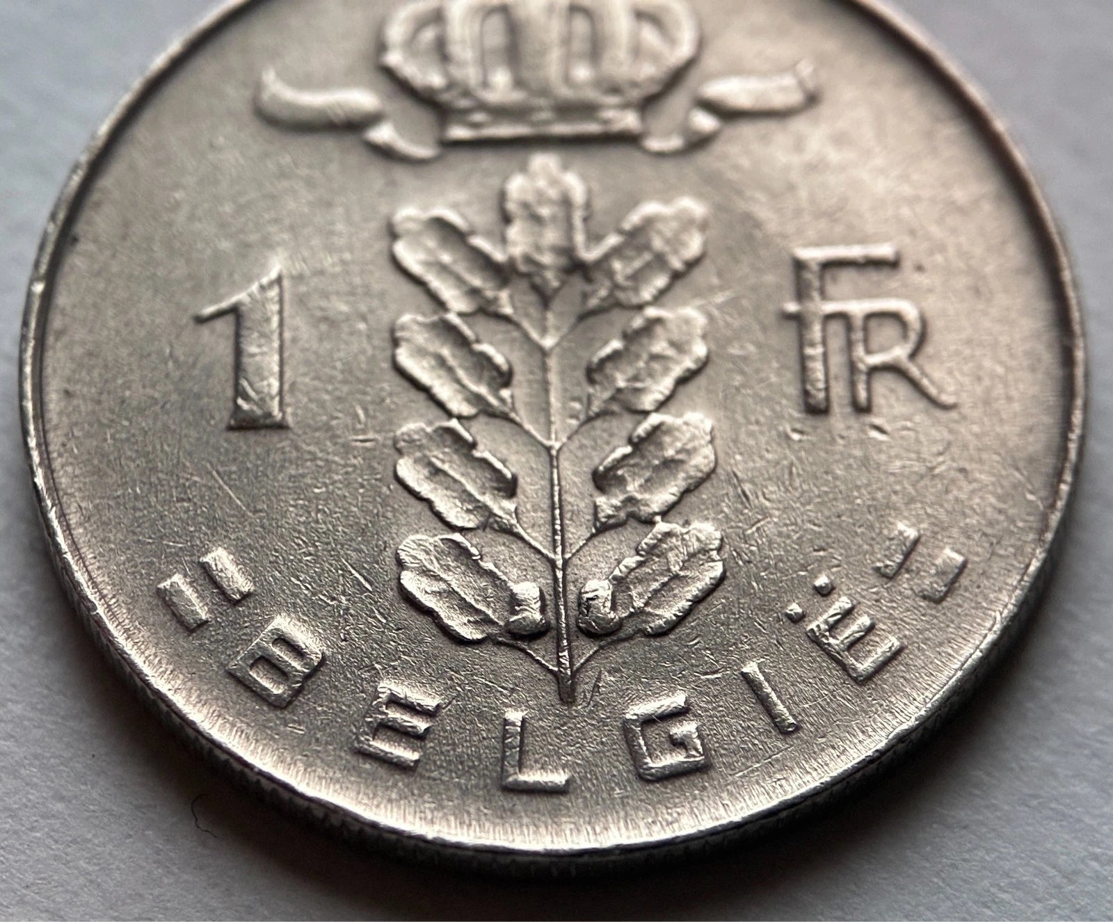 1 Franc Belgien 1973 | Ceres-Kopf & Eichenzweig | BELGIË | Münze
