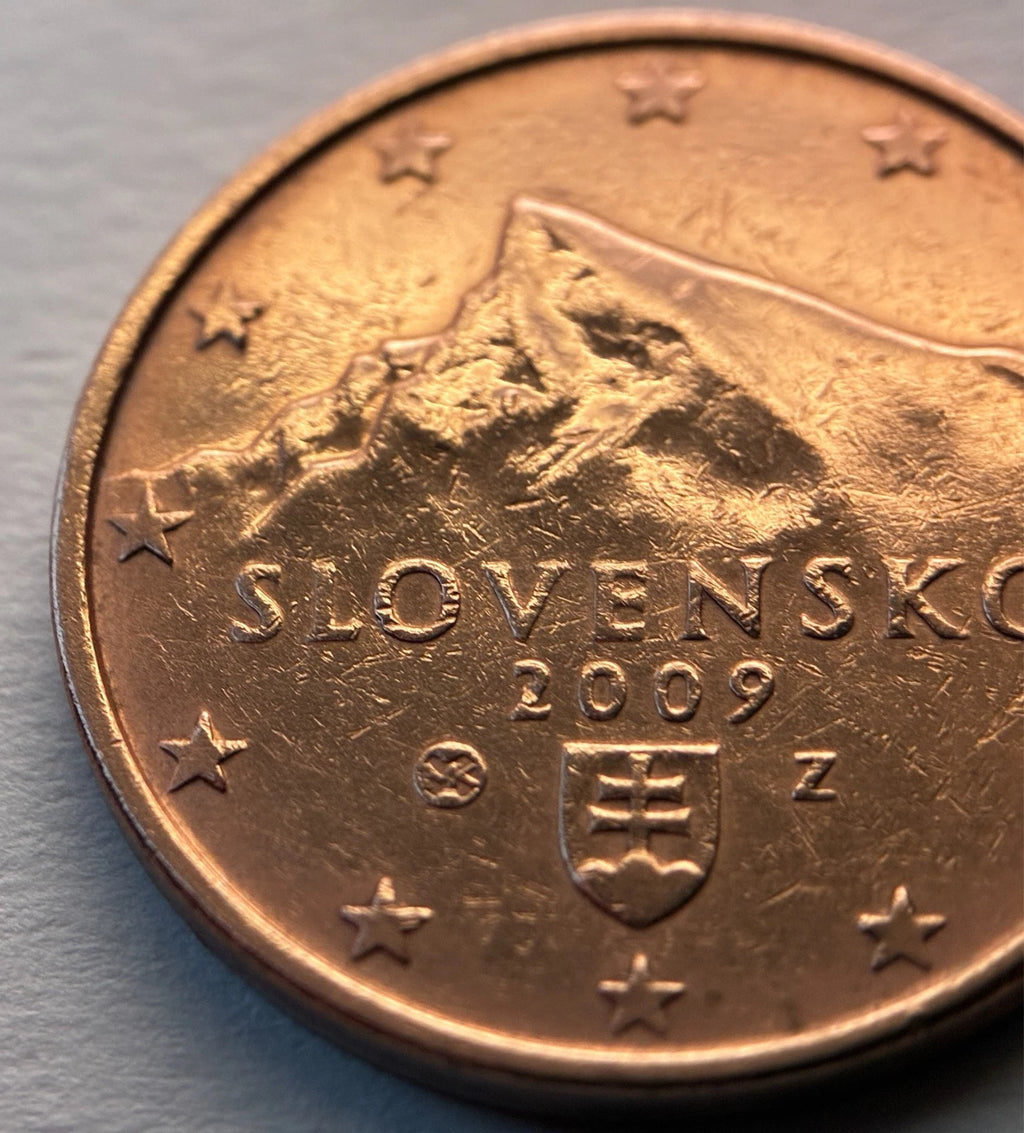5 Cent 2009 | Slowakei | Berg Kriváň | Verkupferter Stahl Münze | schön