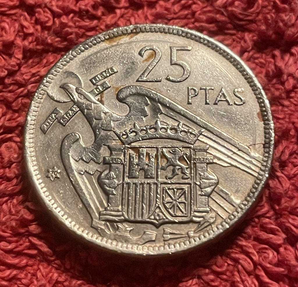 25 Peseten 1957 *70 | Spanien | Francisco Franco | Kupfer-Nickel Münze | schön