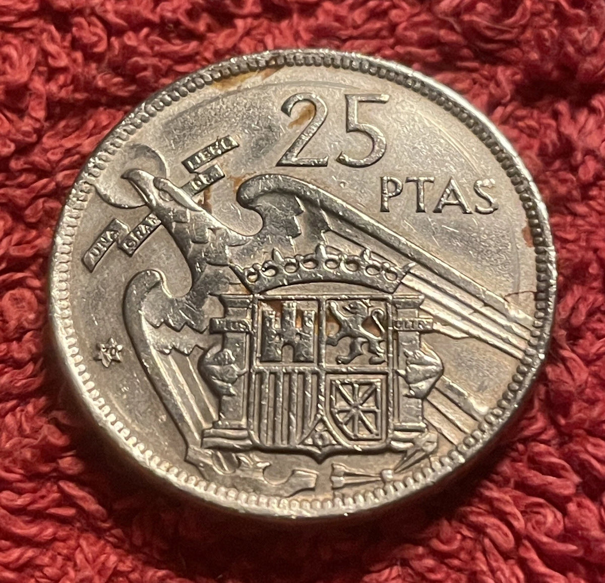 25 Peseten 1957 *70 | Spanien | Francisco Franco | Kupfer-Nickel Münze | schön