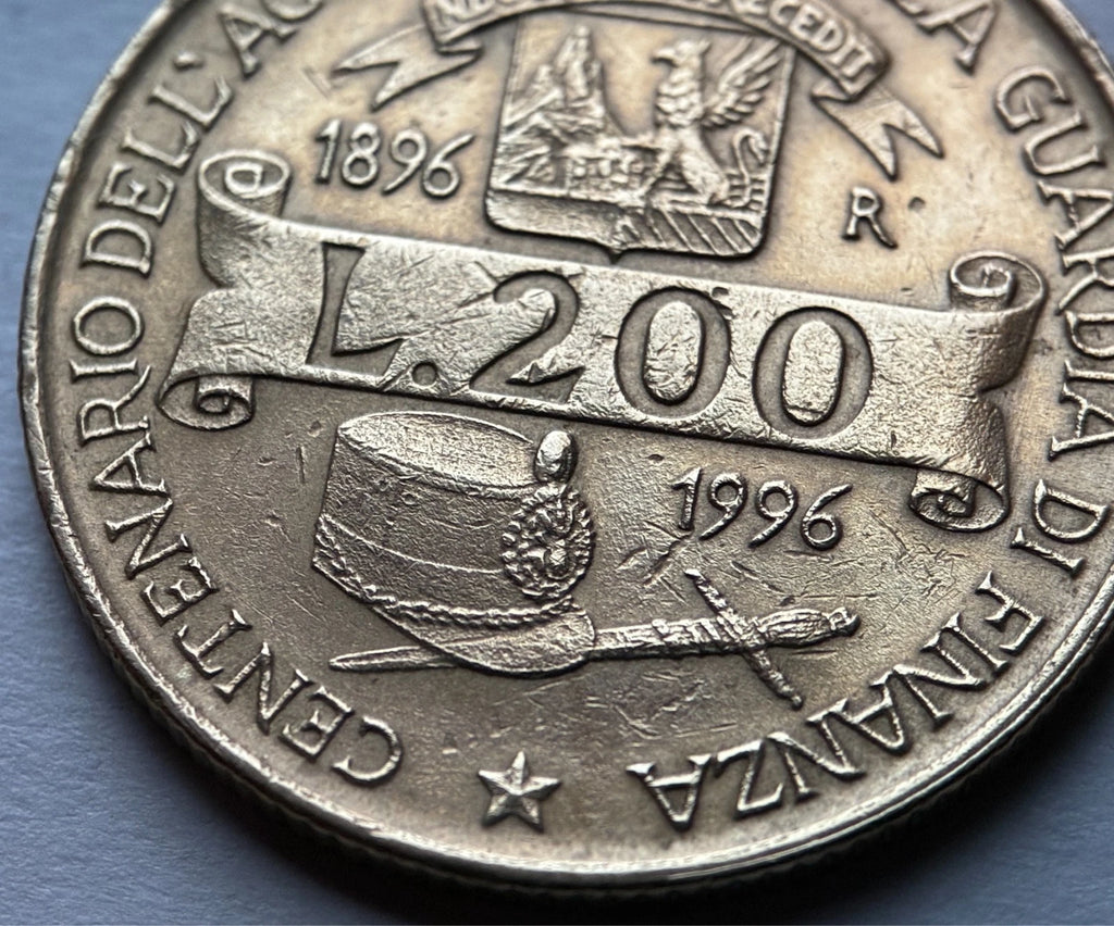 200 Lire 1996 | Italien | 100 Jahre Zollakademie Gedenkmünze