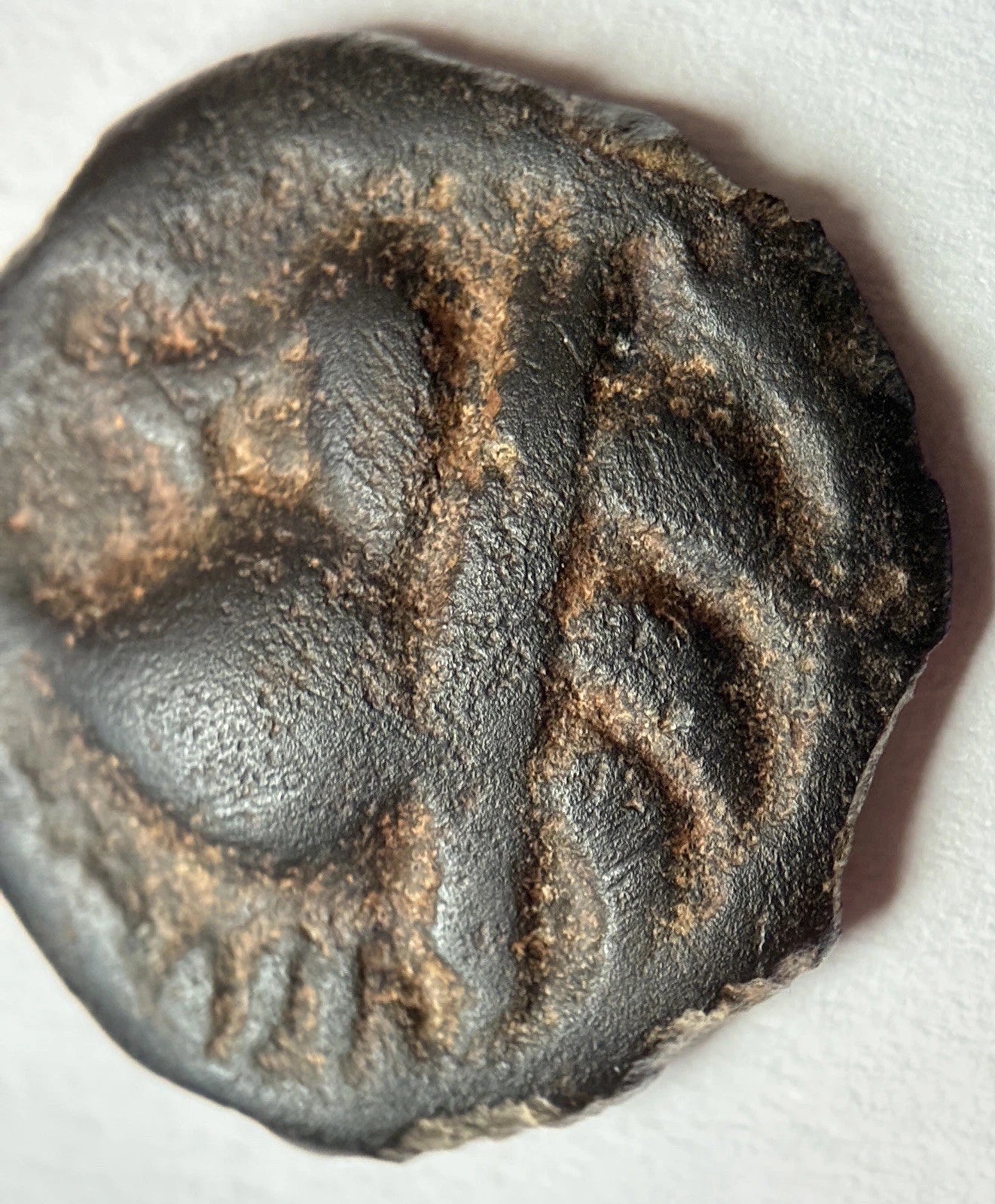 Kelten Gallien Leuci Potin - Obol 150-50 vor Chr. – Antike Bronzemünze / Sehr gut erhalten