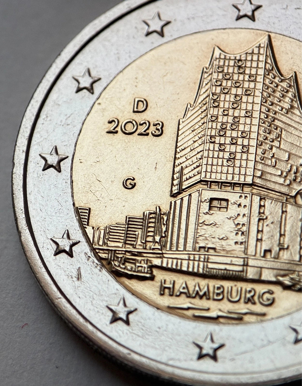 2 Euro 2023 G | Deutschland | Hamburg | Elbphilharmonie | Bundesländerserie | Bi-Metall Münze