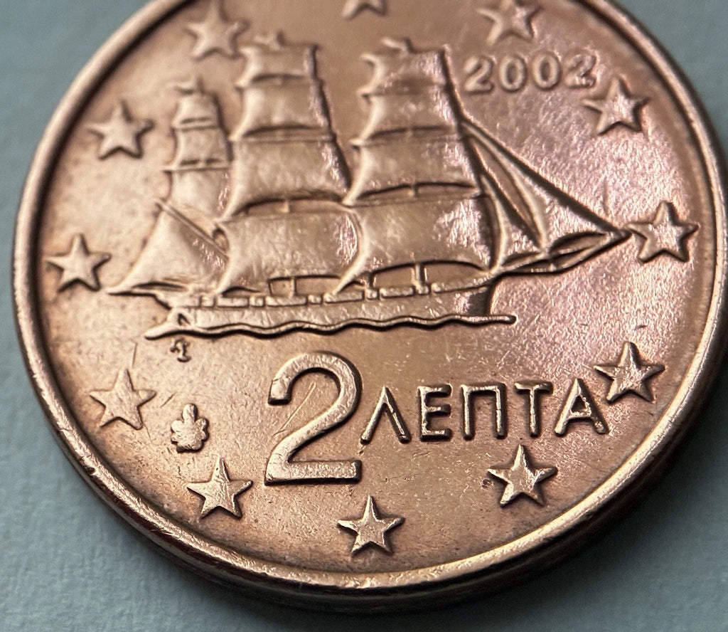 2 Cent 2002 | Griechenland | Griechische Korvette | Verkupferter Stahl Münze | sehr schön