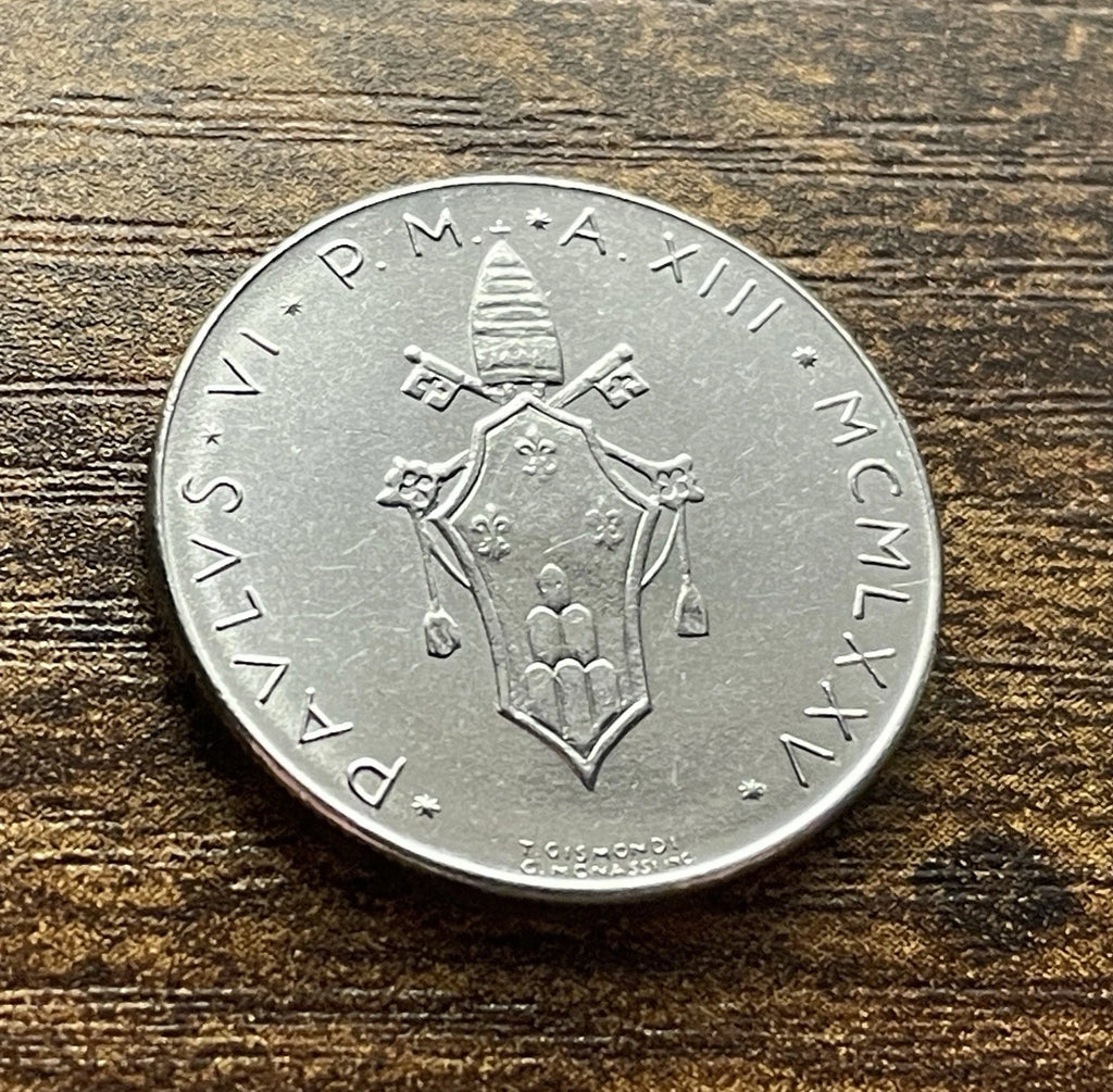 50 Lire 1975 | Vatikanstadt | Papst Paul VI. | Edelstahl Münze | schön