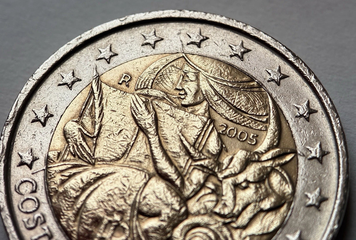 2 Euro 2005 | Italien | EU-Verfassung | Costituzione Europea | Bi-Metall Gedenkmünze | schön