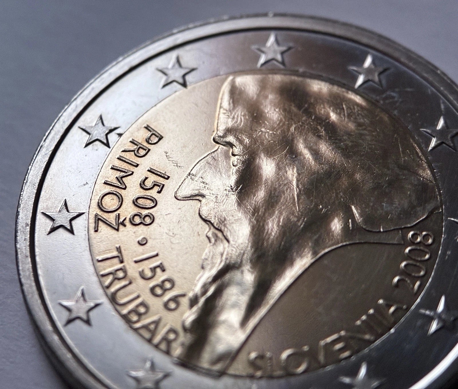2 Euro 2008 | Slowenien | 500. Geburtstag Primož Trubar | Bi-Metall Münze