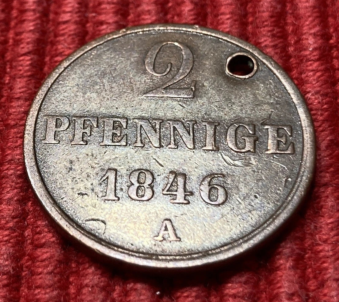 2 Pfennige 1846 A | Königreich Hannover | Ernst August I. | Kupfer-Münze