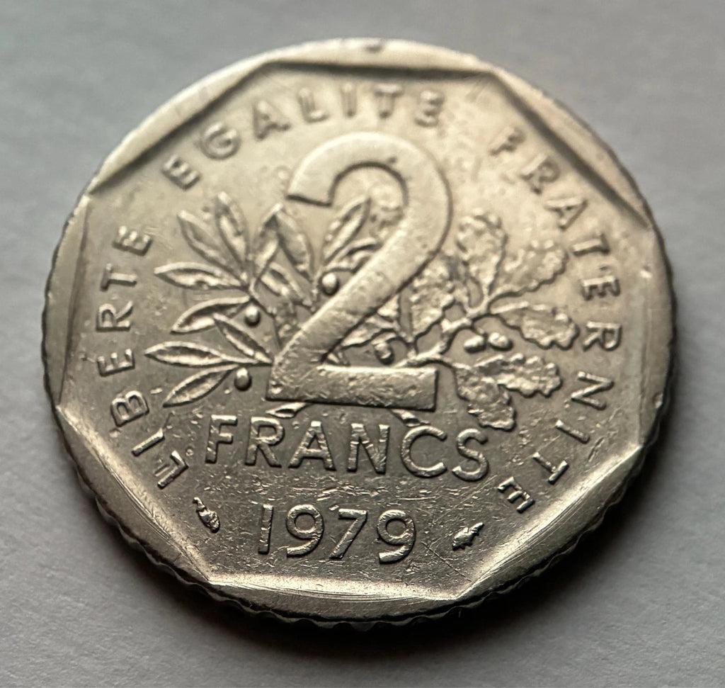 2 Francs 1979 | Frankreich | Säerin 'Semeuse' im Sonnenaufgang | Nickel Münze | schön