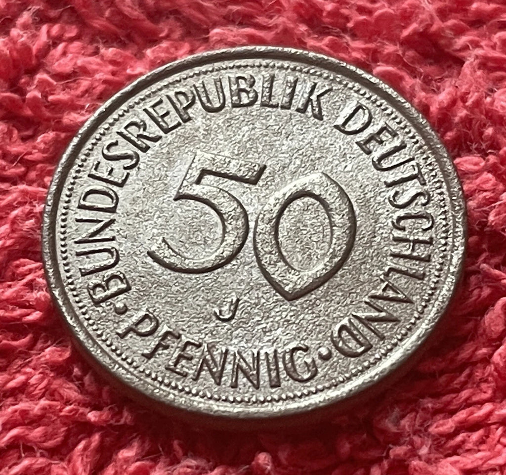 50 Pfennig 1990 J | Bundesrepublik Deutschland (BRD) | Eichenpflanzerin | Kupfer-Nickel Münze | schön