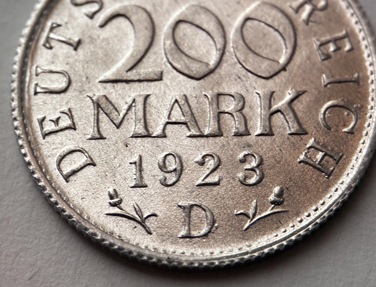 200 Mark 1923 D | Deutsches Reich | Reichsadler | mit Zertifikat | Aluminium Münze | vorzüglich