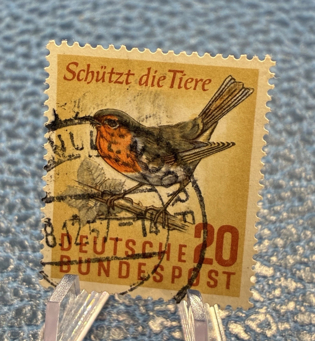 Deutsche Bundespost 1957 | 20 Pfennig | Rotkehlchen | gestempelt | Briefmarke