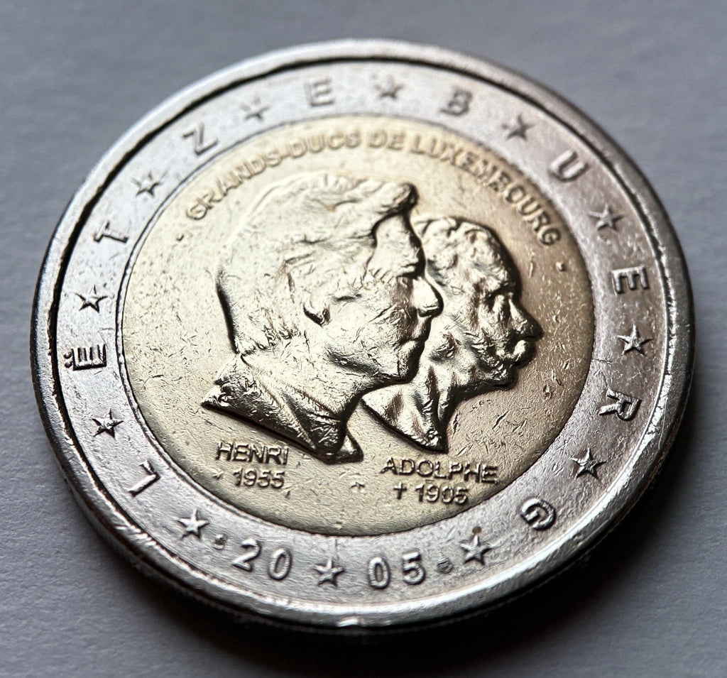 2 Euro 2005 | Luxemburg | Großherzöge Henri & Adolphe | Bi-Metall Gedenkmünze | schön