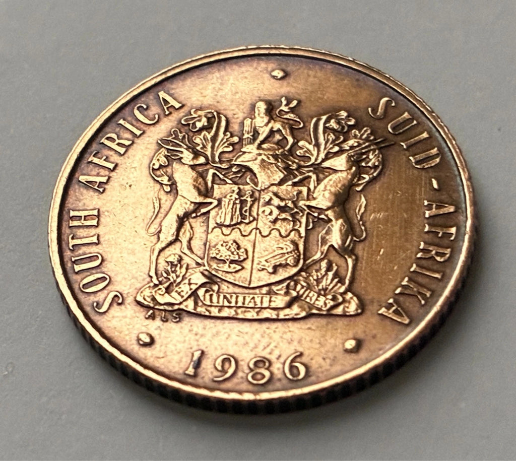 2 Cent 1986 | Südafrika | Gnu (Wildtier) | Bronze | Kursmünze | schön