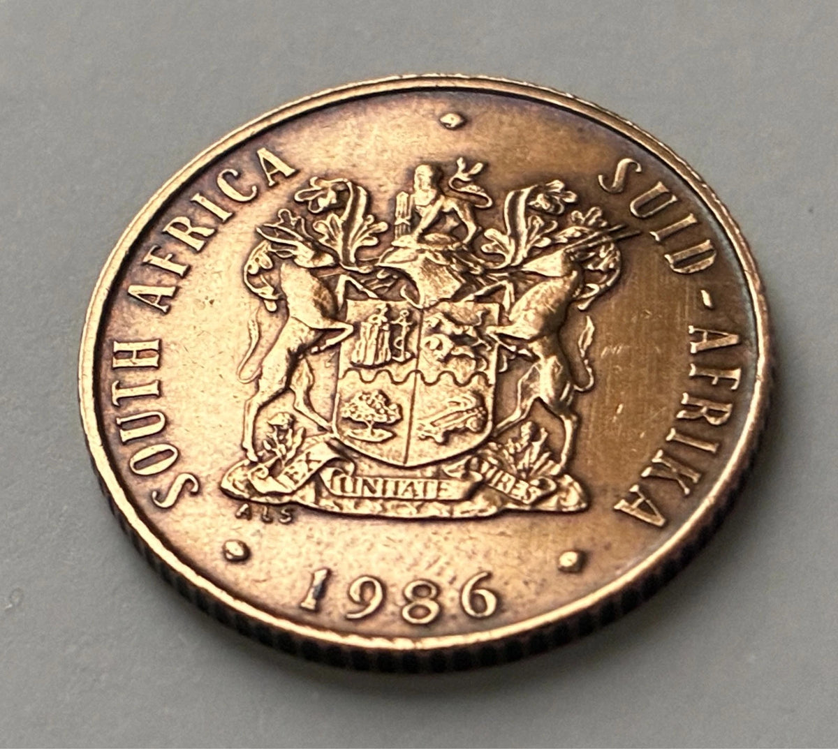 2 Cent 1986 | Südafrika | Gnu (Wildtier) | Bronze | Kursmünze | schön