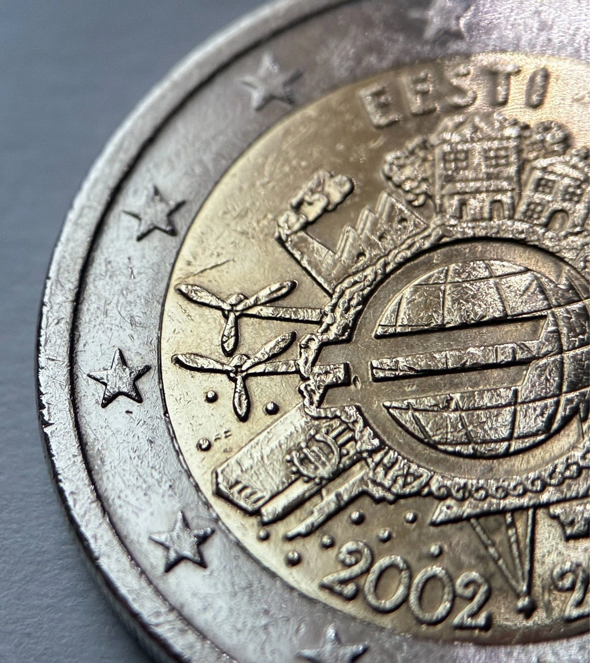 2 Euro 2012 | Estland | 10 Jahre Einführung des Euro (WWU) | Bi-Metall Gedenkmünze | schön