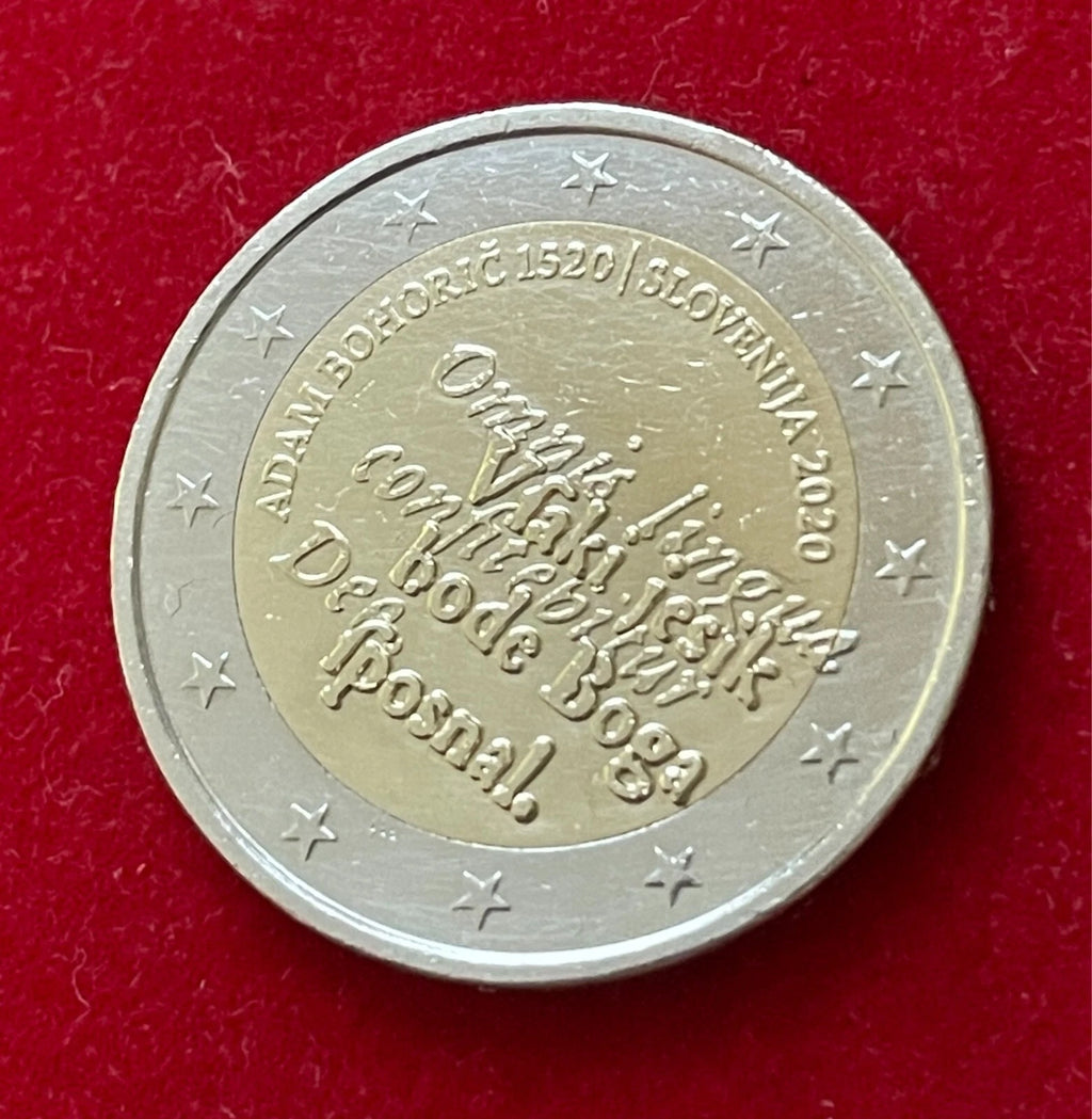 2 Euro 2020 | Slowenien | 500. Geburtstag Adam Bohorič | Bi-Metall Münze | schön