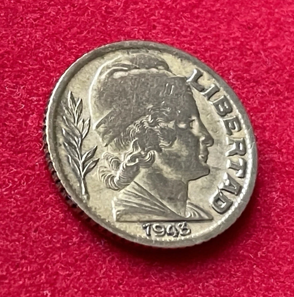 5 Centavos 1943 | Argentinien | Libertad & Stier | Aluminiumbronze Münze | schön
