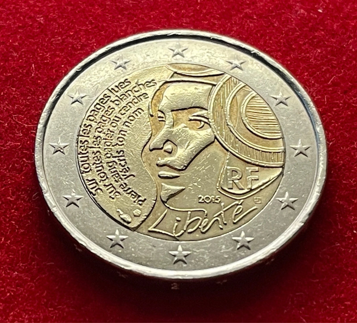 2 Euro 2015 | Frankreich | 225 Jahre Föderationsfest | Bi-Metall Gedenkmünze | Sehr schön