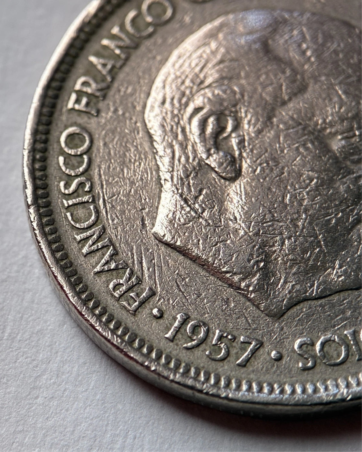 5 Peseten 1957 *60 | Spanien | Francisco Franco | Kupfer-Nickel Münze | schön