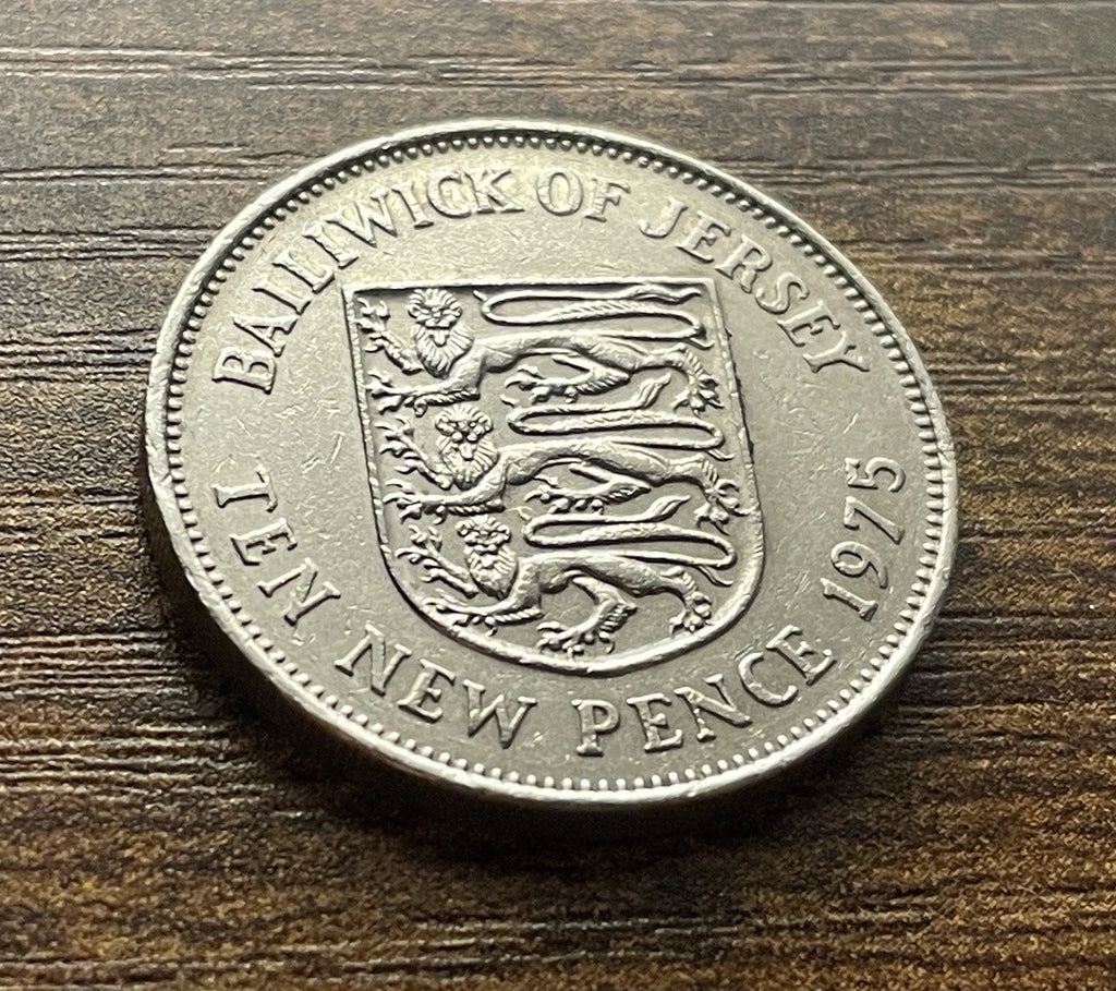 10 New Pence 1975 | Jersey | Bailiwick of Jersey | Elizabeth II. | Kupfer-Nickel Münze | schön