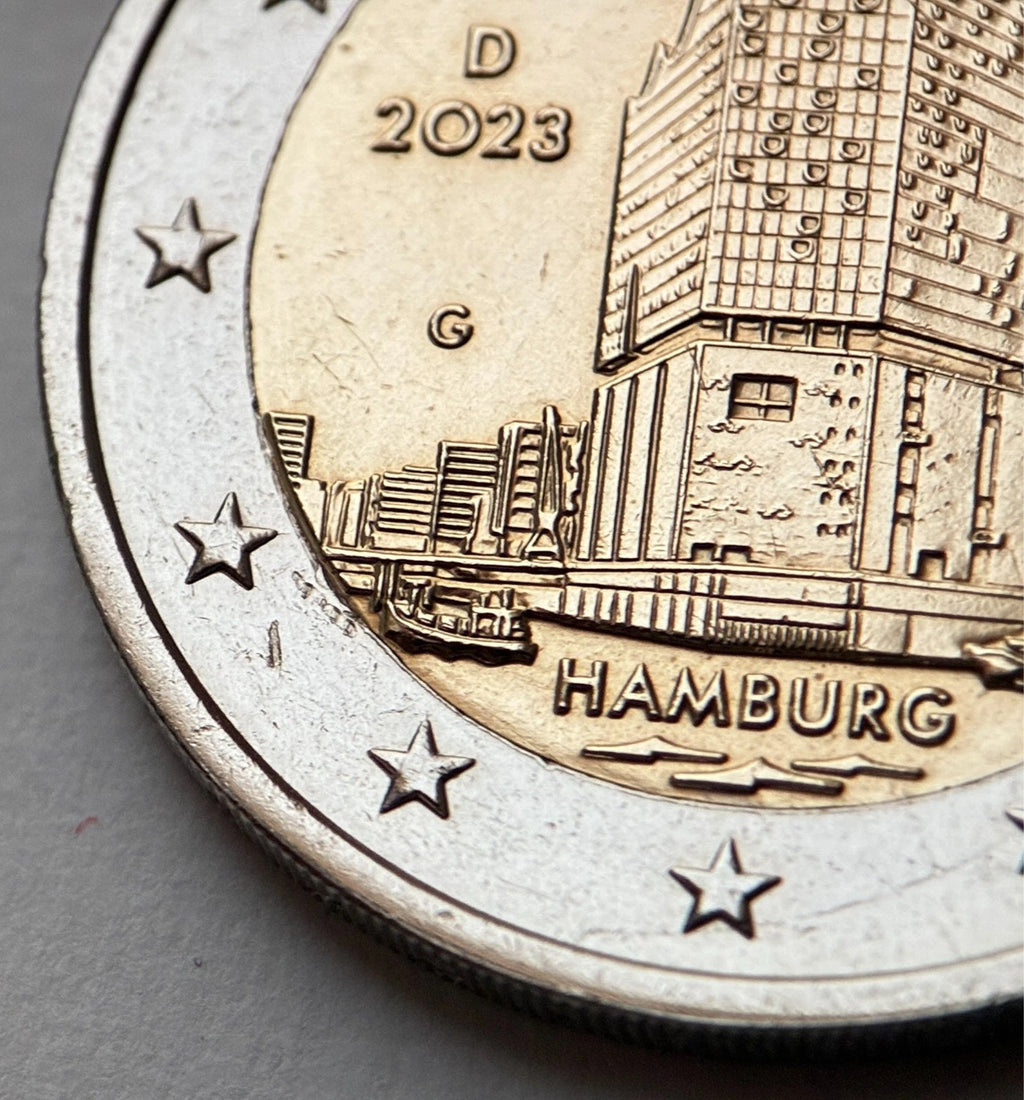 2 Euro 2023 G | Deutschland | Hamburg | Elbphilharmonie | Bundesländerserie | Bi-Metall Münze