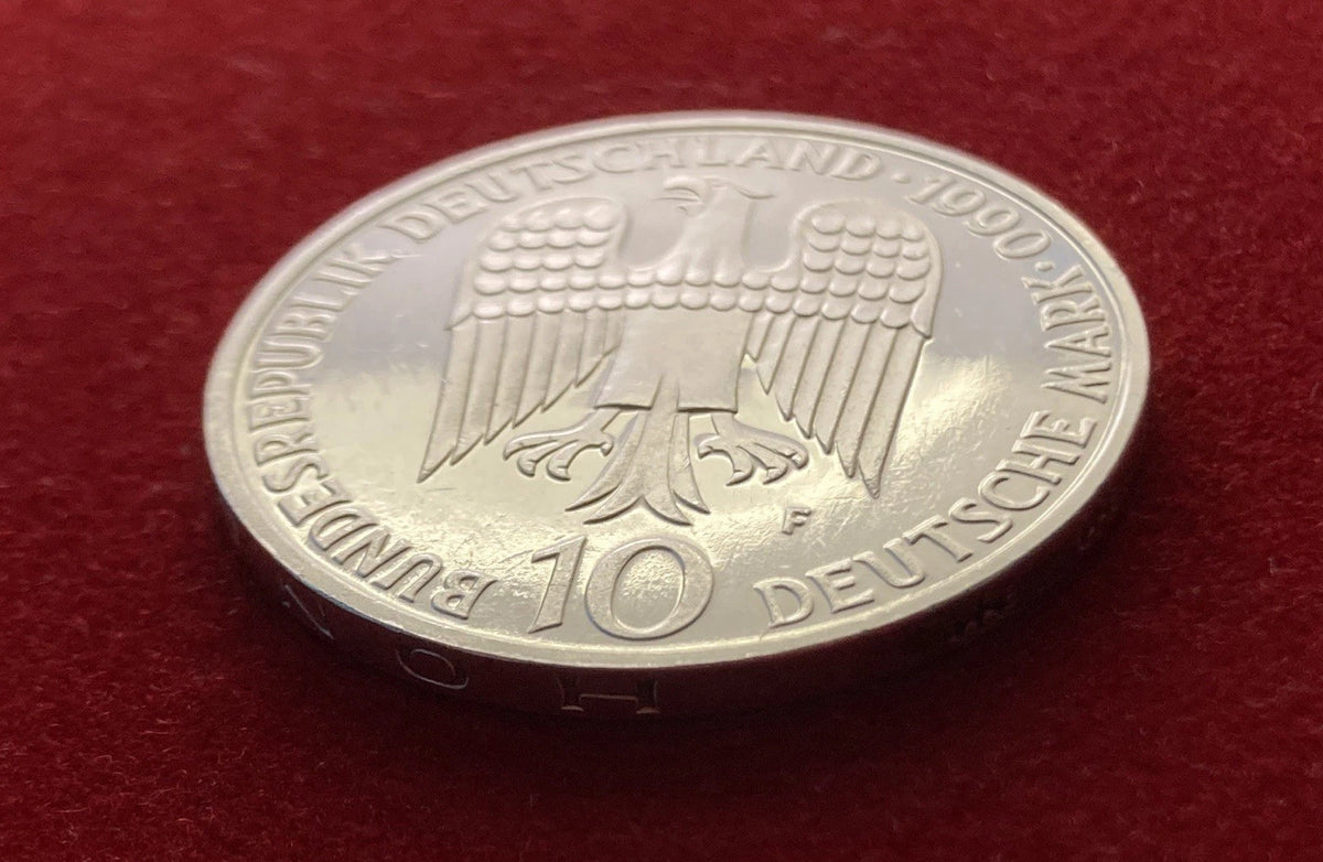 10 Deutsche Mark 1990 F | Bundesrepublik Deutschland | Kaiser Friedrich I. Barbarossa | 625er Silbermünze | vorzüglich