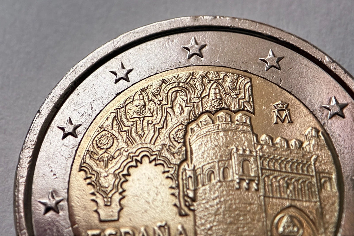 2 Euro 2021 | Spanien | UNESCO-Welterbe Toledo - Puerta del Sol | Bi-Metall Gedenkmünze | schön