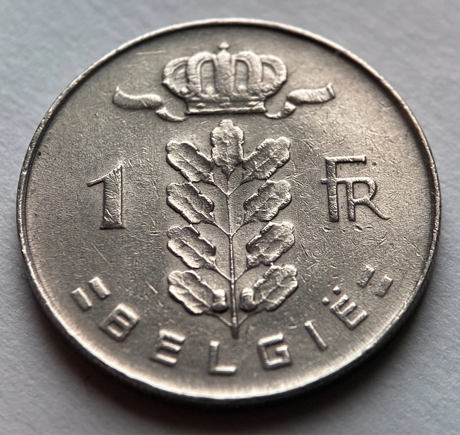 1 Franc Belgien 1973 | Ceres-Kopf & Eichenzweig | BELGIË | Münze