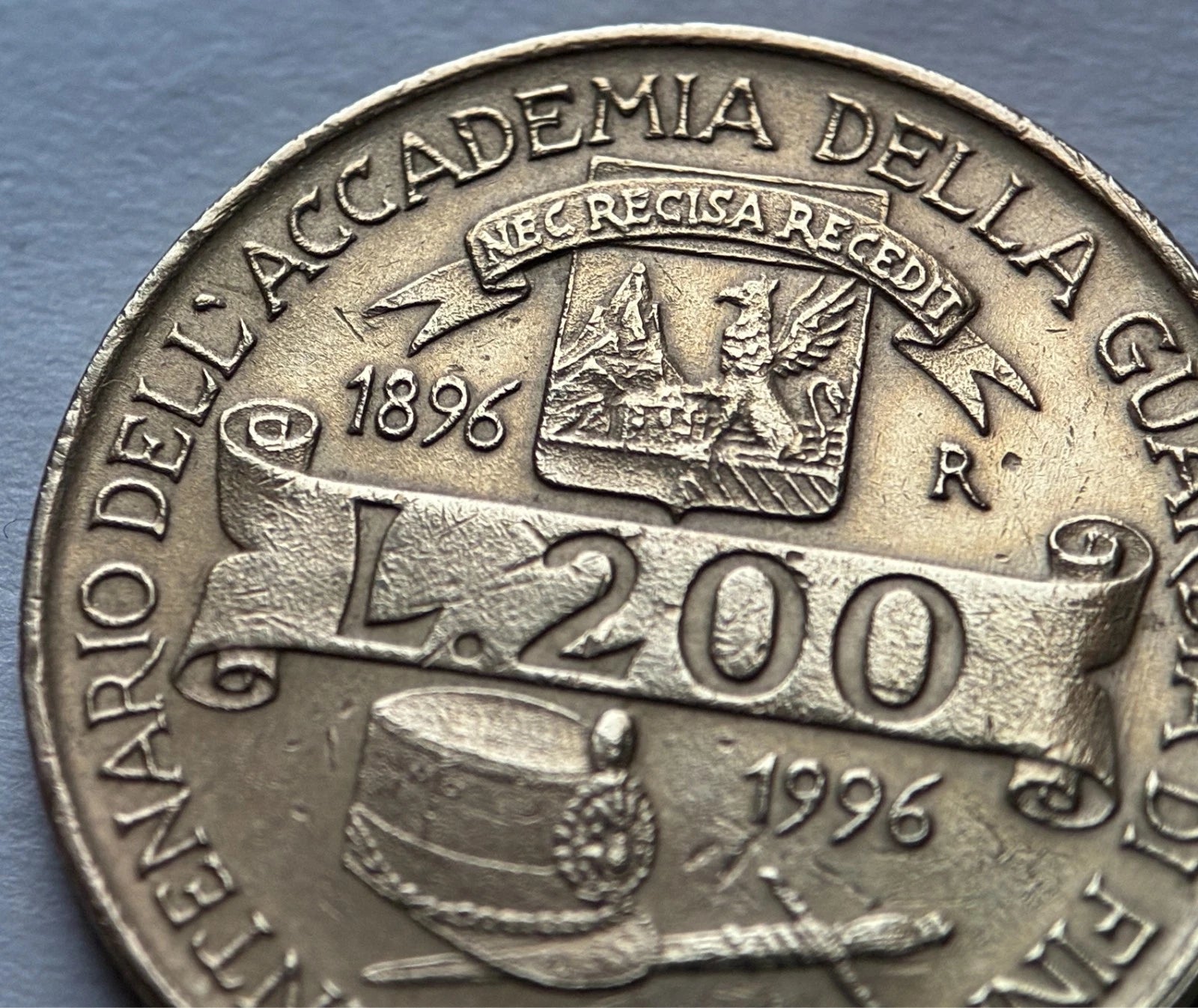200 Lire 1996 | Italien | 100 Jahre Zollakademie Gedenkmünze