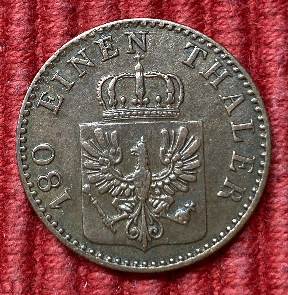 2 Pfenninge 1867 A | Historische Scheidemünze aus Preußen | Kupfer