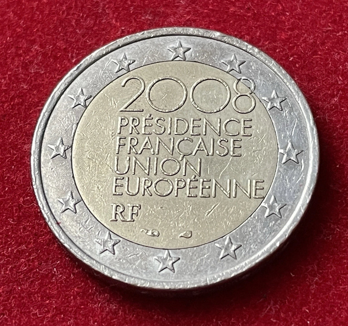 2 Euro 2008 | Frankreich | Présidence française Union européenne RF | Bi-Metall Gedenkmünze | Sehr schön