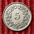5 Rappen 1949 B | Schweiz | Libertas | Weinlaubkranz | Kupfer-Nickel Münze | schön