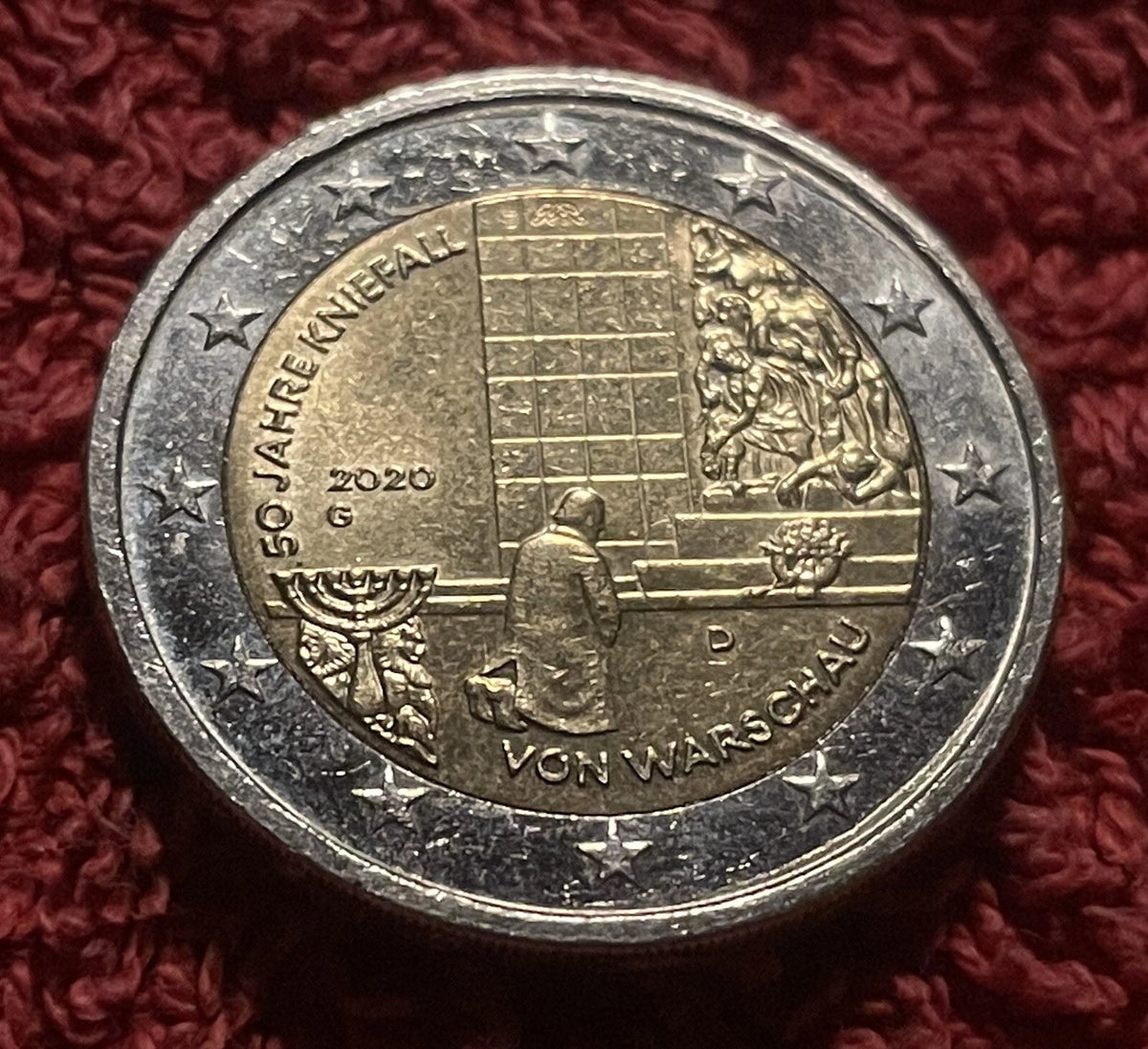2 Euro 2020 G | Deutschland | 50 Jahre Kniefall von Warschau | Bi-Metall Gedenkmünze | schön