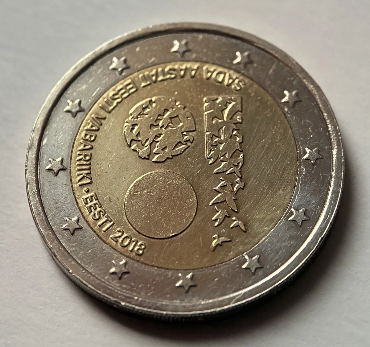 2 Euro 2018 | Estland | 100 Jahre Republik Estland | Bi-Metall Münze