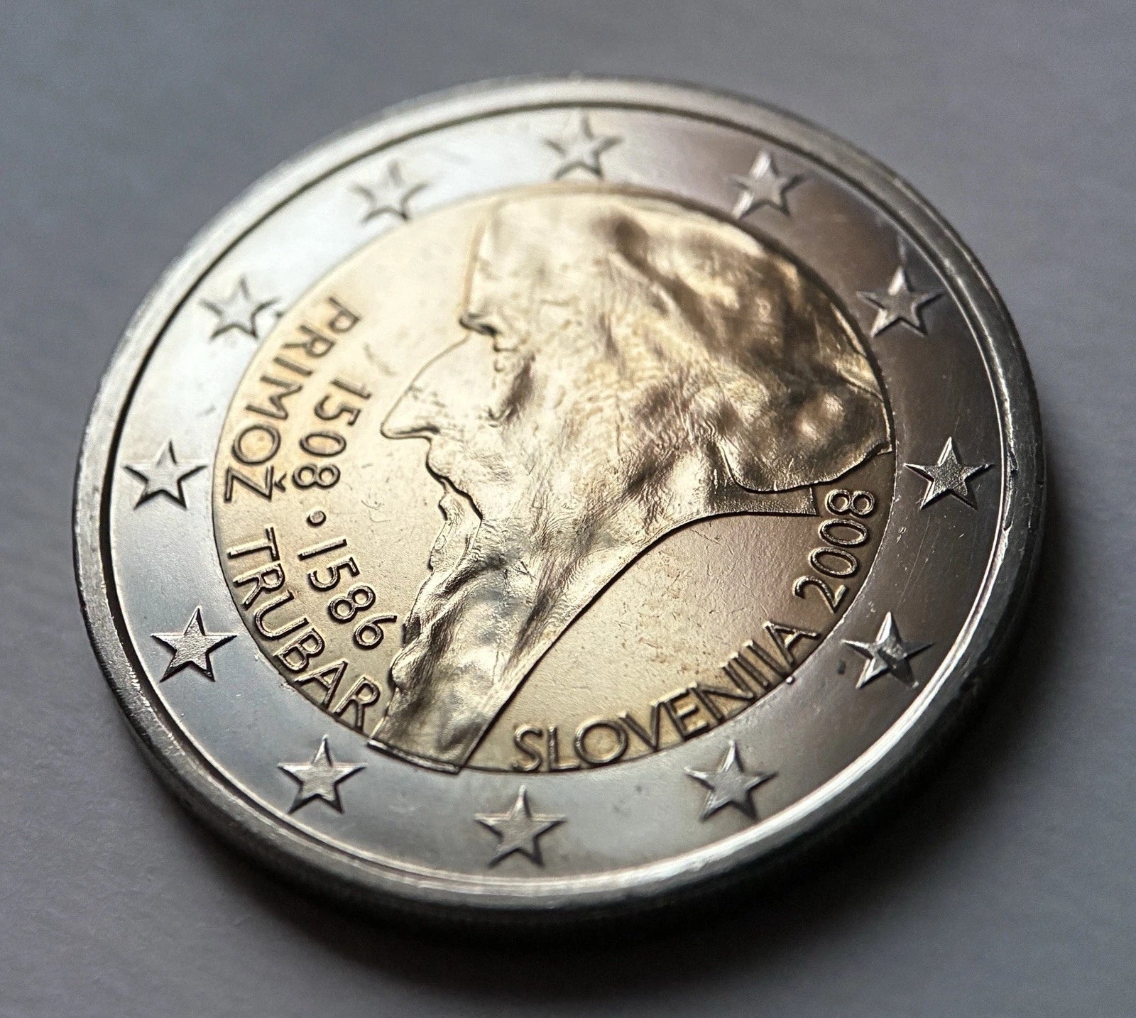 2 Euro 2008 | Slowenien | 500. Geburtstag Primož Trubar | Bi-Metall Münze