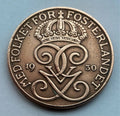 5 Öre 1930 | Schweden | König Gustaf V. | Drei Kronen | Bronze | Historische Münze | schön