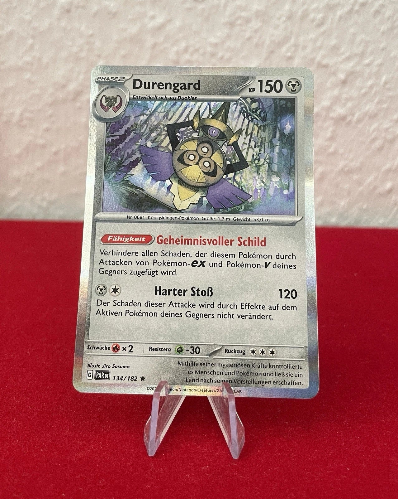 Pokémon Karte – Durengard 134/182 – Paradox Rift (Deutsch) / Holo / Neuwertig