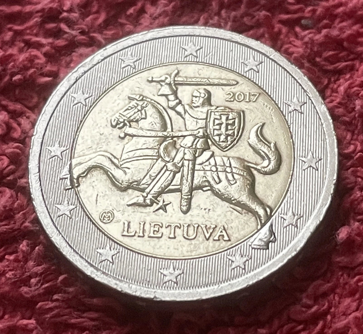 2 Euro 2017 | Litauen | Vytis Ritter | Bi-Metall Münze | schön