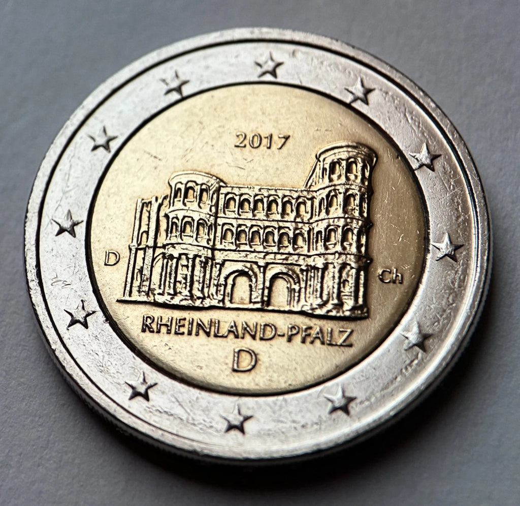 2 Euro 2017 D | Deutschland | Porta Nigra, Trier, Rheinland-Pfalz | Bundesländer-Serie | Bi-Metall Münze | schön