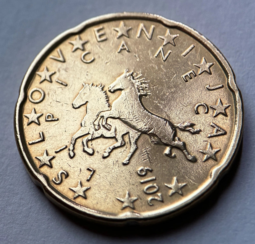 20 Cent 2019 | Slowenien | Lipizzaner Pferde | Nordisches Gold Münze | schön