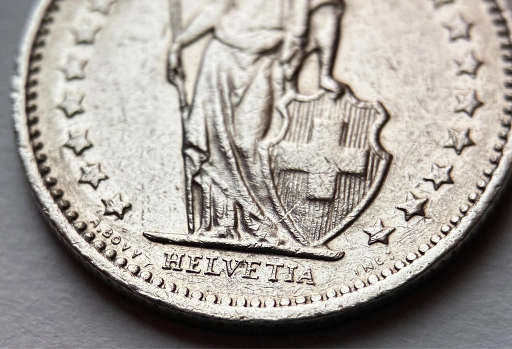 1/2 Franken 1979 | Schweiz | Helvetia mit Speer & Schild | Kupfer-Nickel-Münze