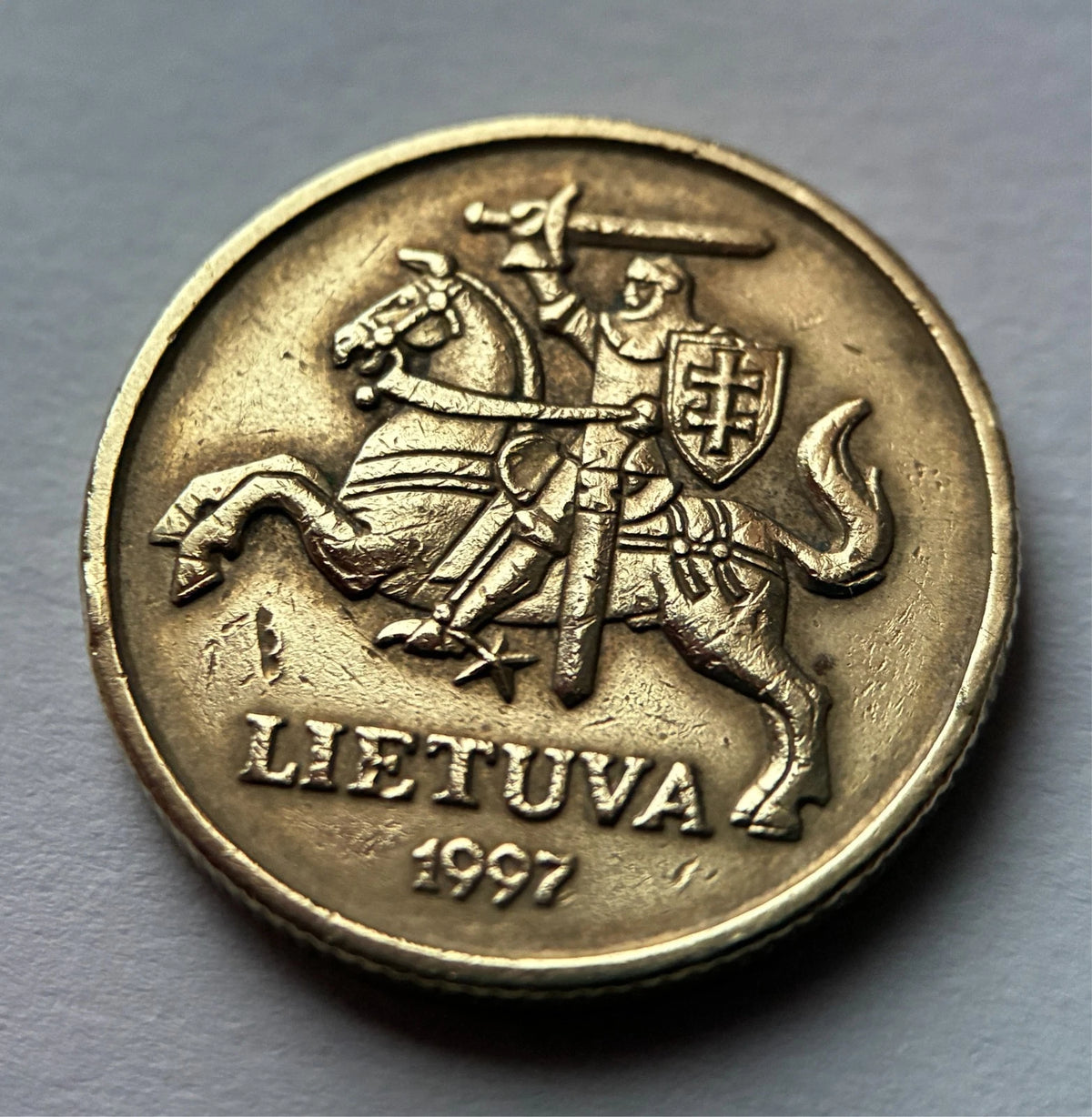 20 Centų 1997 | Litauen | Vytis Ritter | Nickel-Messing Münze | schön