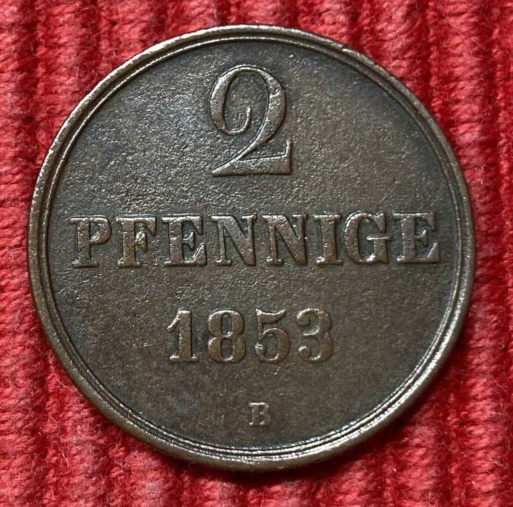 2 Pfennige 1853 B | Braunschweig-Calenberg-Hannover | Georg V. | Kupfer-Münze
