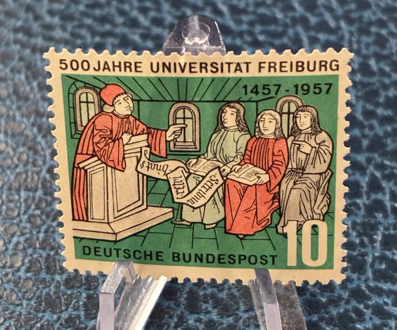 DEUTSCHE BUNDESPOST 10 Pf. 500 Jahre Uni Freiburg 1457-1957 Sondermarke