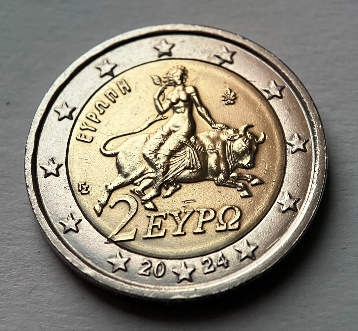 2 Euro 2024 | Griechenland | Raub der Europa | ΕΥΡΩΠΗ | Bi-Metall Münze | schön