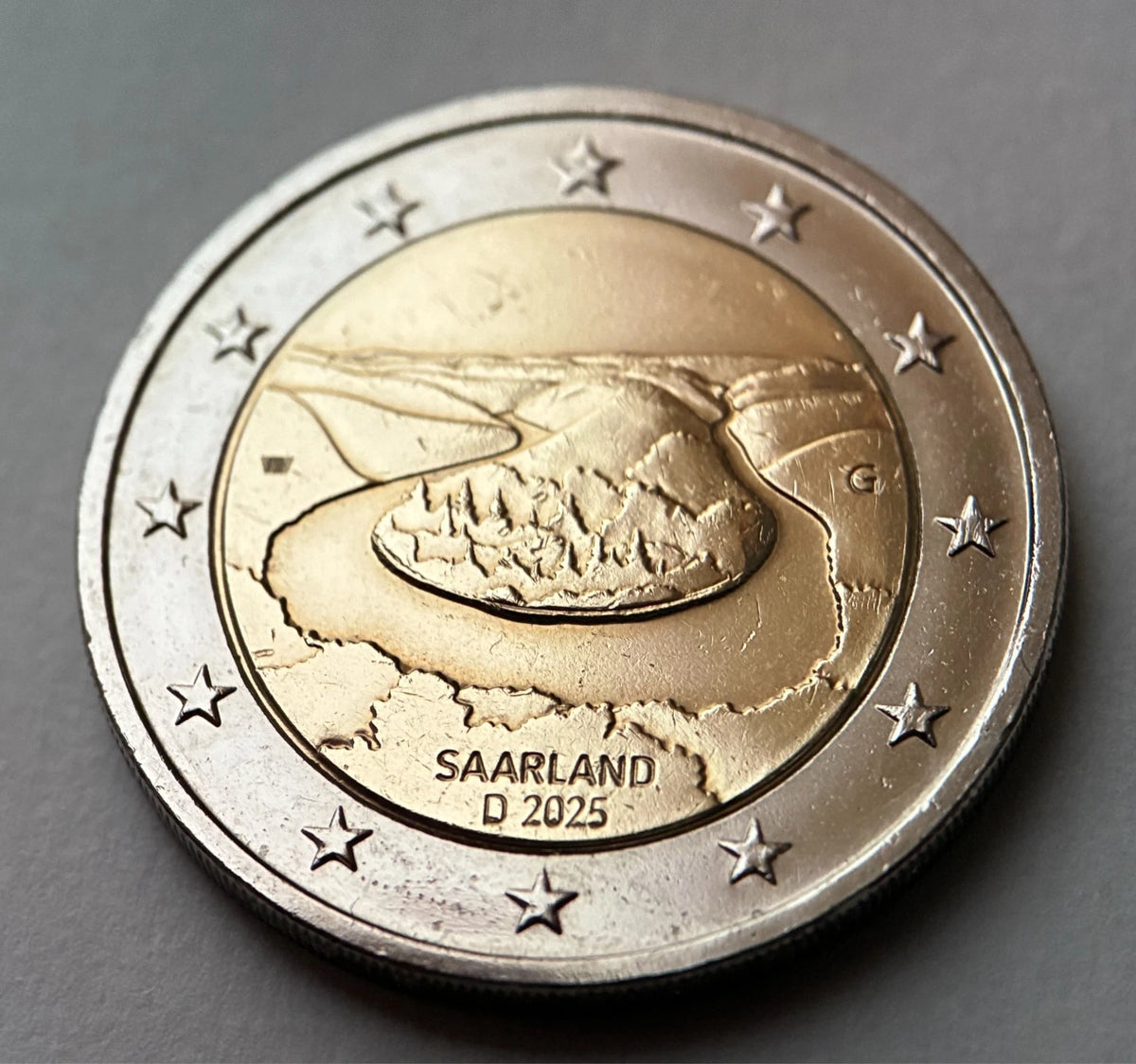 2 Euro 2025 G | Deutschland | Saarschleife | Bundesländerserie | Bi-Metall Münze