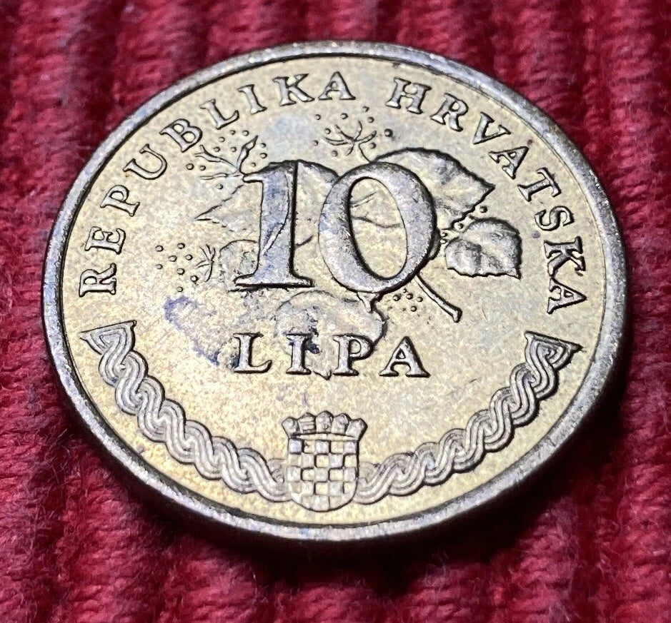 10 Lipa 2005 | Republik Kroatien | Tabakpflanze Duhan | Vermessingter Stahl Münze | sehr schön