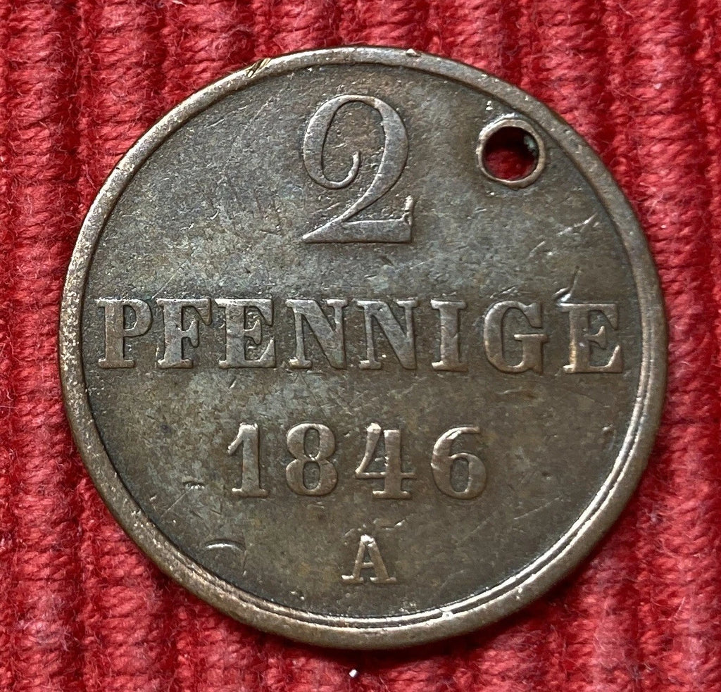 2 Pfennige 1846 A | Königreich Hannover | Ernst August I. | Kupfer-Münze