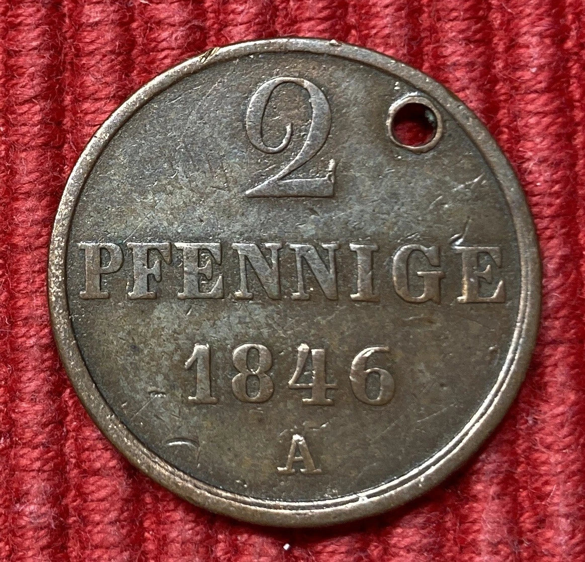2 Pfennige 1846 A | Königreich Hannover | Ernst August I. | Kupfer-Münze